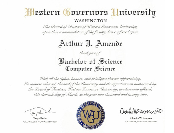 Bachelor in Sciense in Computer Science, Comming January 2022!